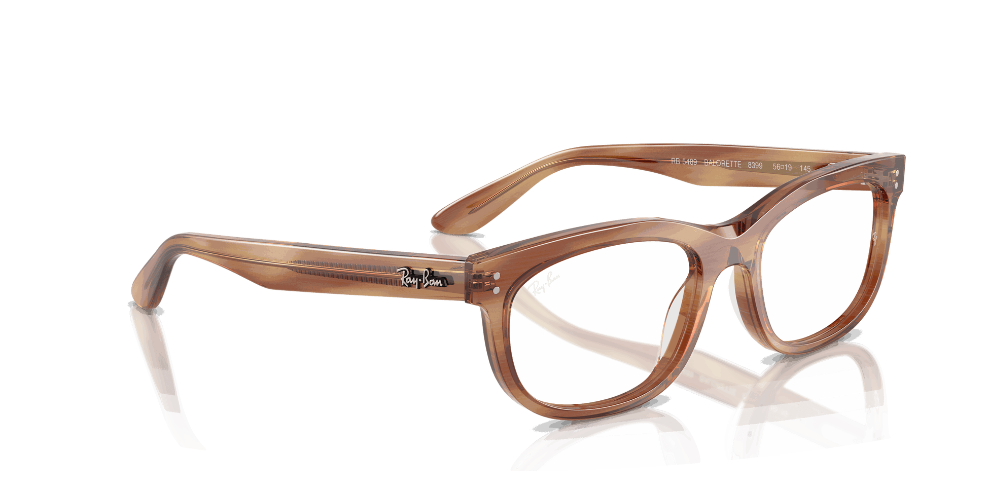 [Clear Lenses, Polished Striped Brown Frame]