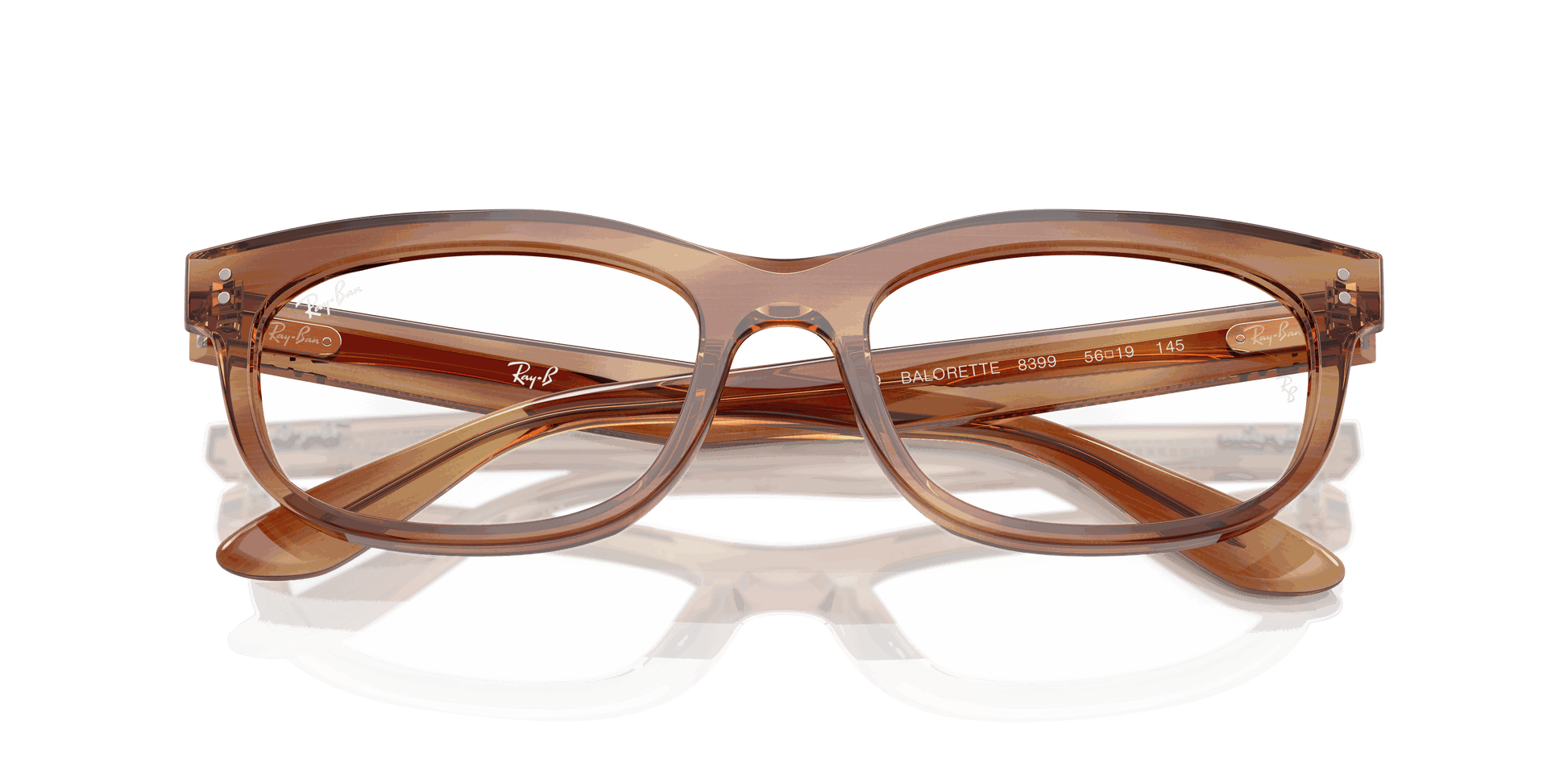 [Clear Lenses, Polished Striped Brown Frame]