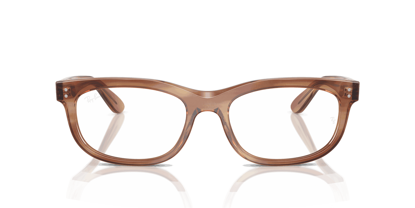 [Clear Lenses, Polished Striped Brown Frame]