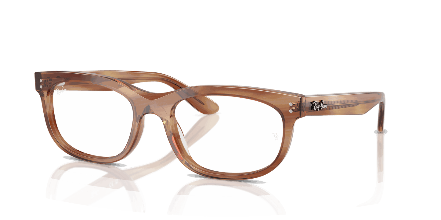 [Clear Lenses, Polished Striped Brown Frame]