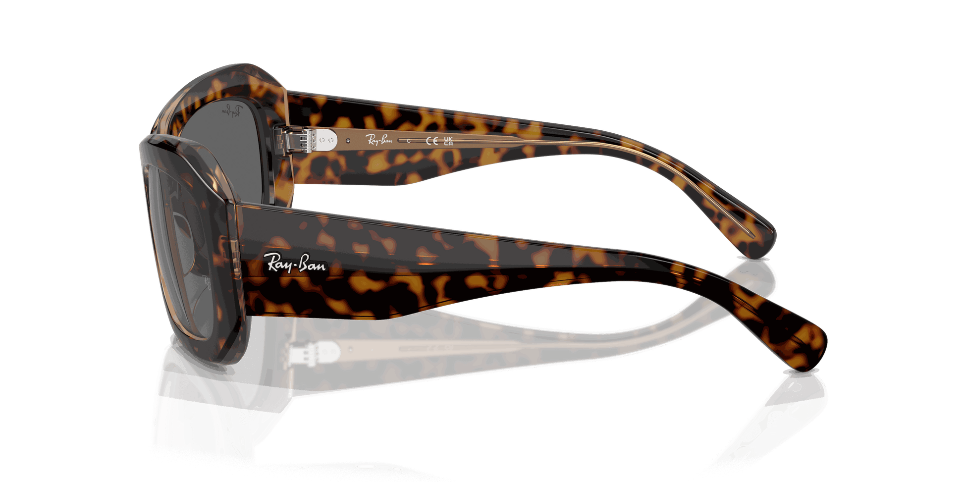 [Dark Grey Lenses, Polished Havana On Transparent Brown Frame]