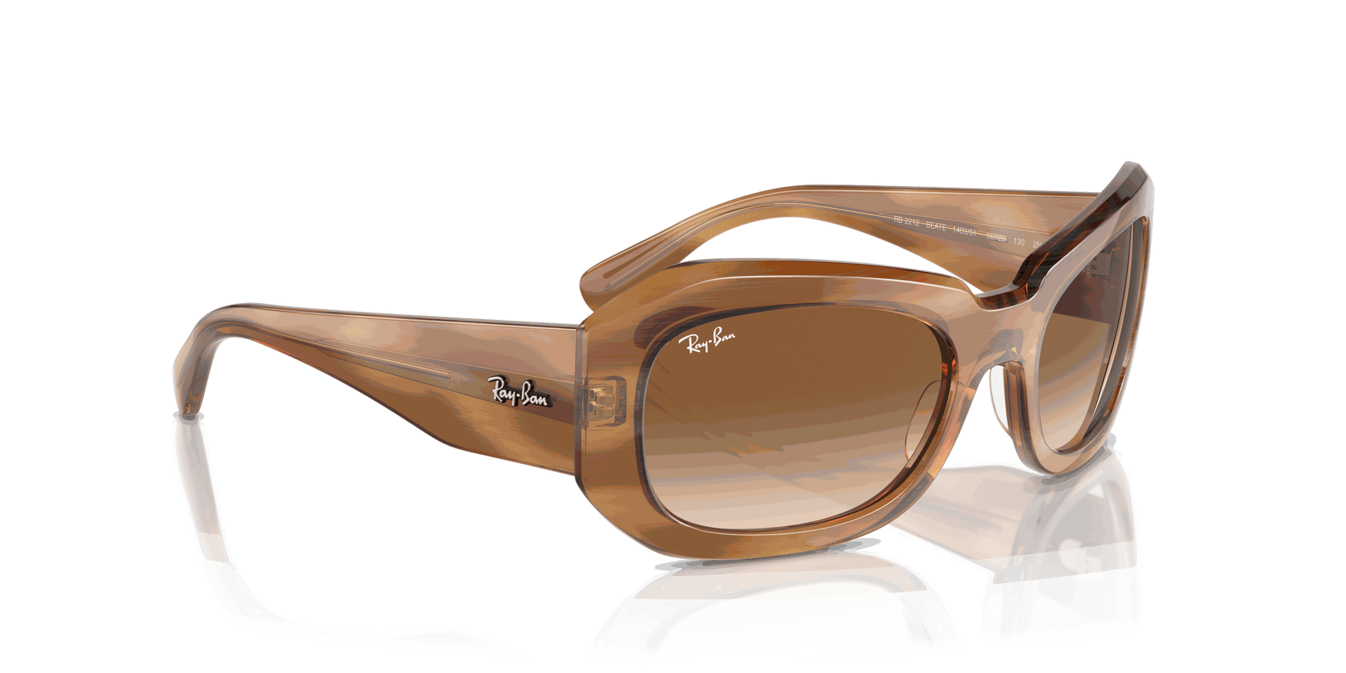 [Clear & Brown Lenses, Polished Striped Brown Frame]