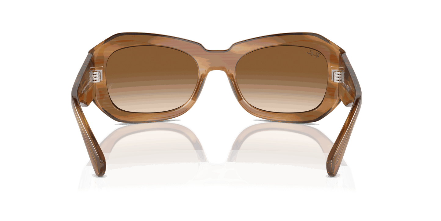 [Clear & Brown Lenses, Polished Striped Brown Frame]