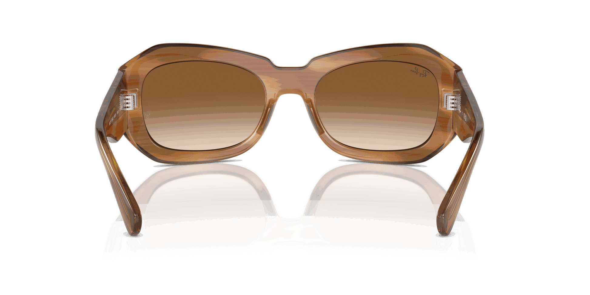 [Clear & Brown Lenses, Polished Striped Brown Frame]