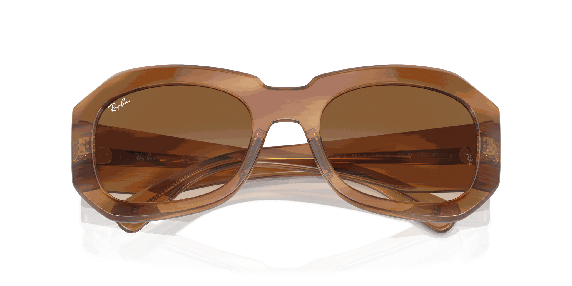[Clear & Brown Lenses, Polished Striped Brown Frame]