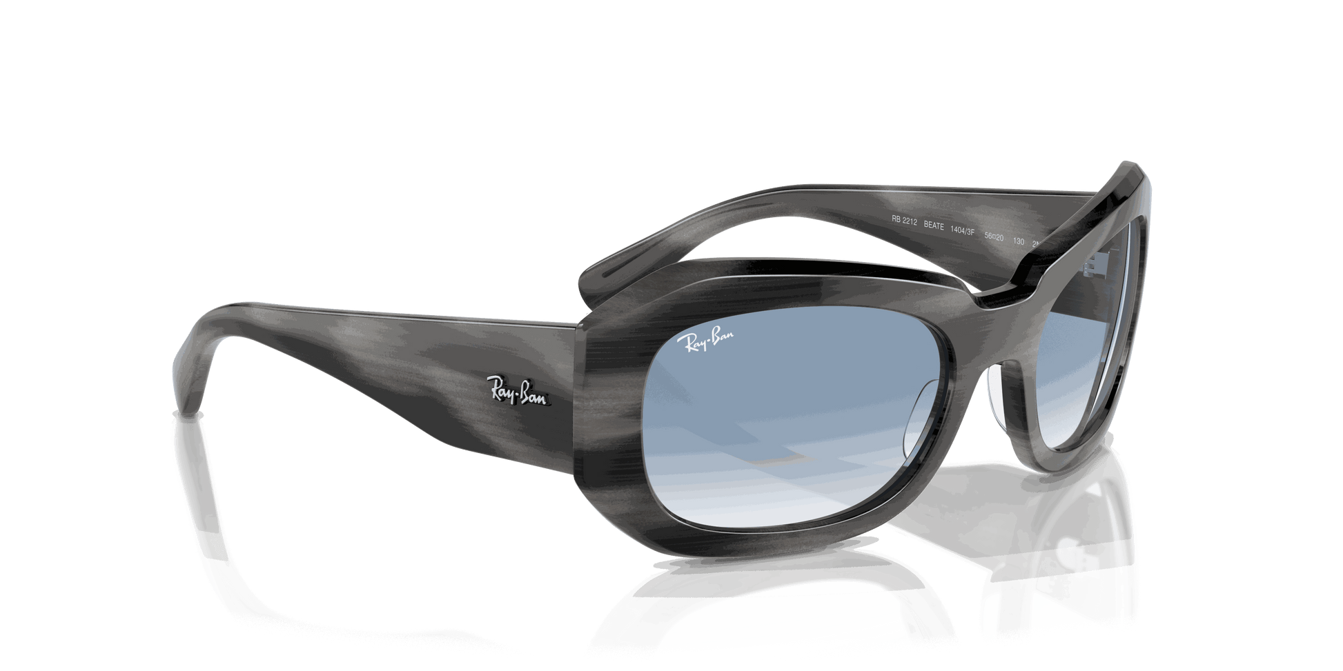 [Clear & Blue Lenses, Polished Striped Grey Frame]