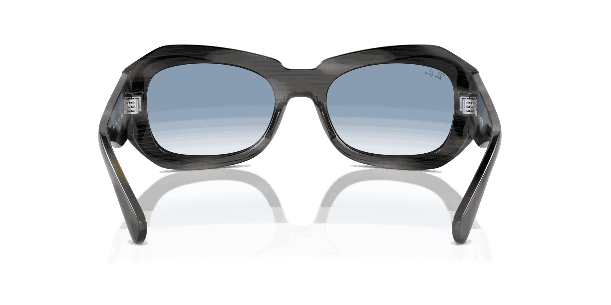 [Clear & Blue Lenses, Polished Striped Grey Frame]