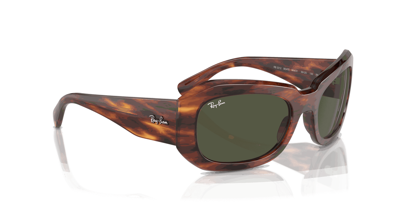 [Green Lenses, Polished Striped Havana Frame]