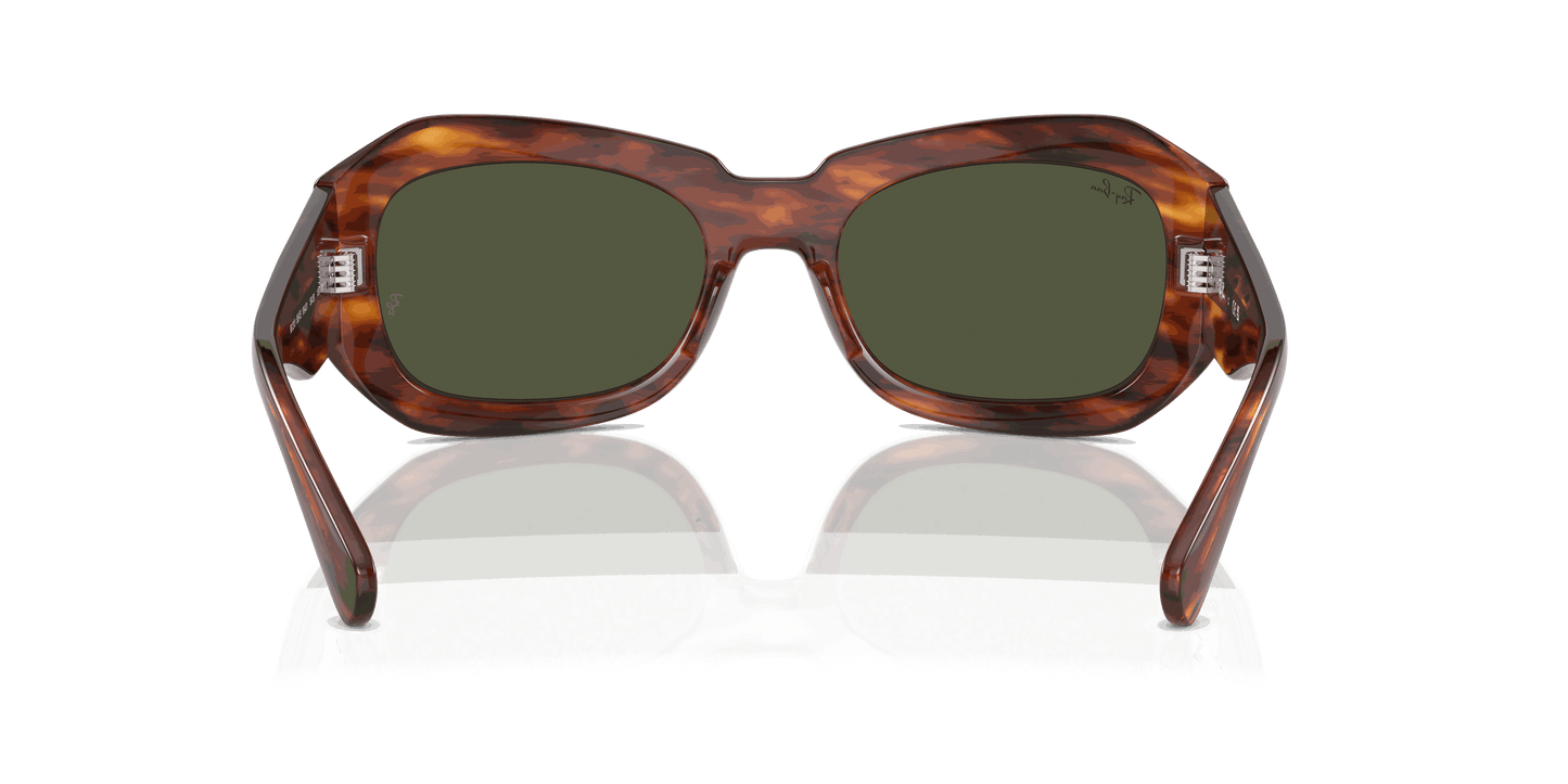 [Green Lenses, Polished Striped Havana Frame]