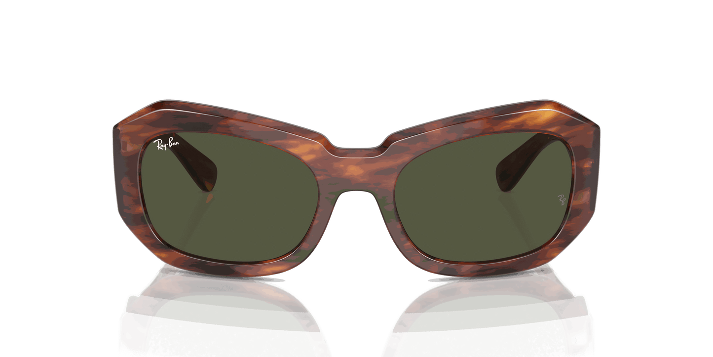 [Green Lenses, Polished Striped Havana Frame]