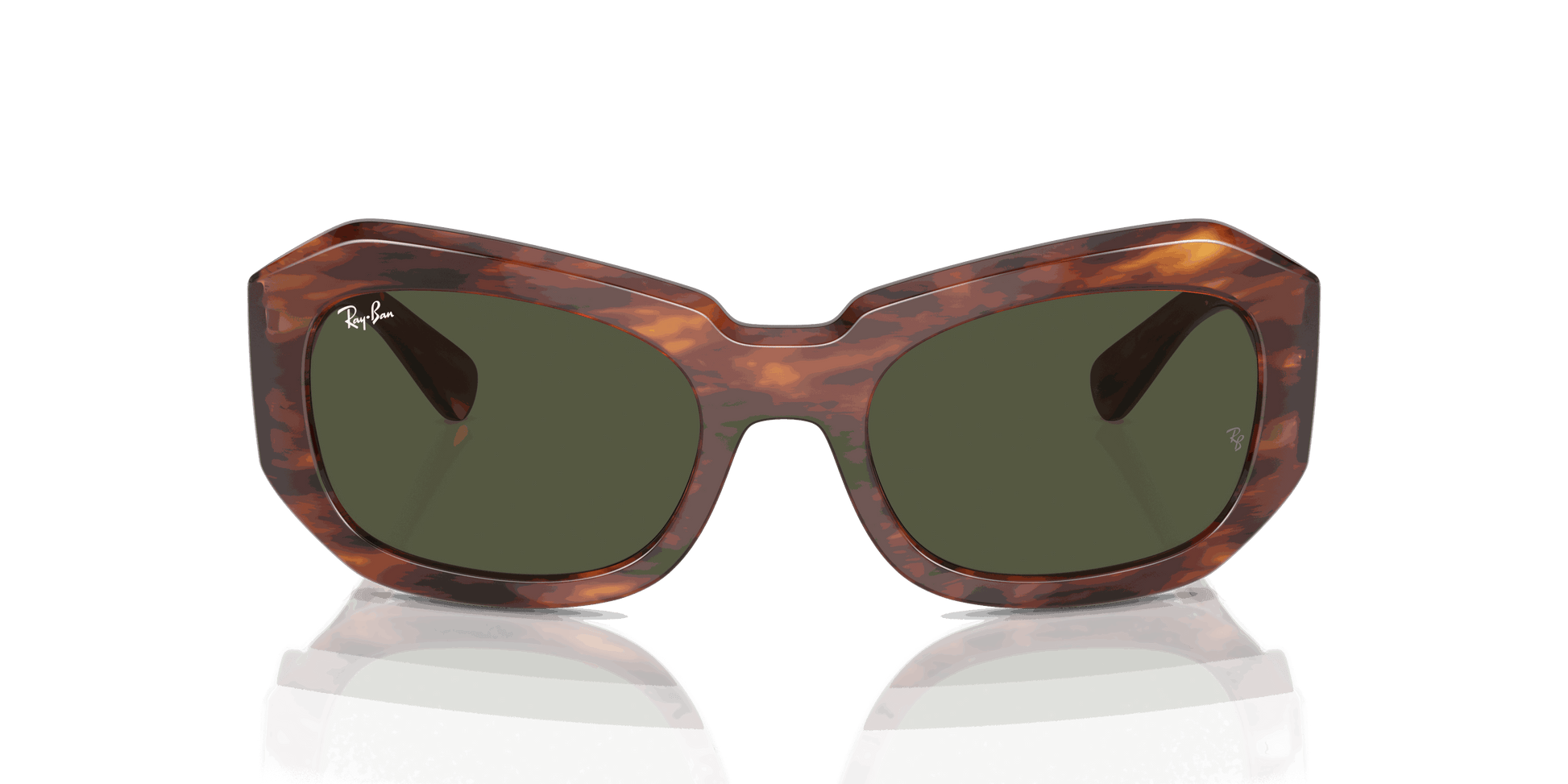 [Green Lenses, Polished Striped Havana Frame]