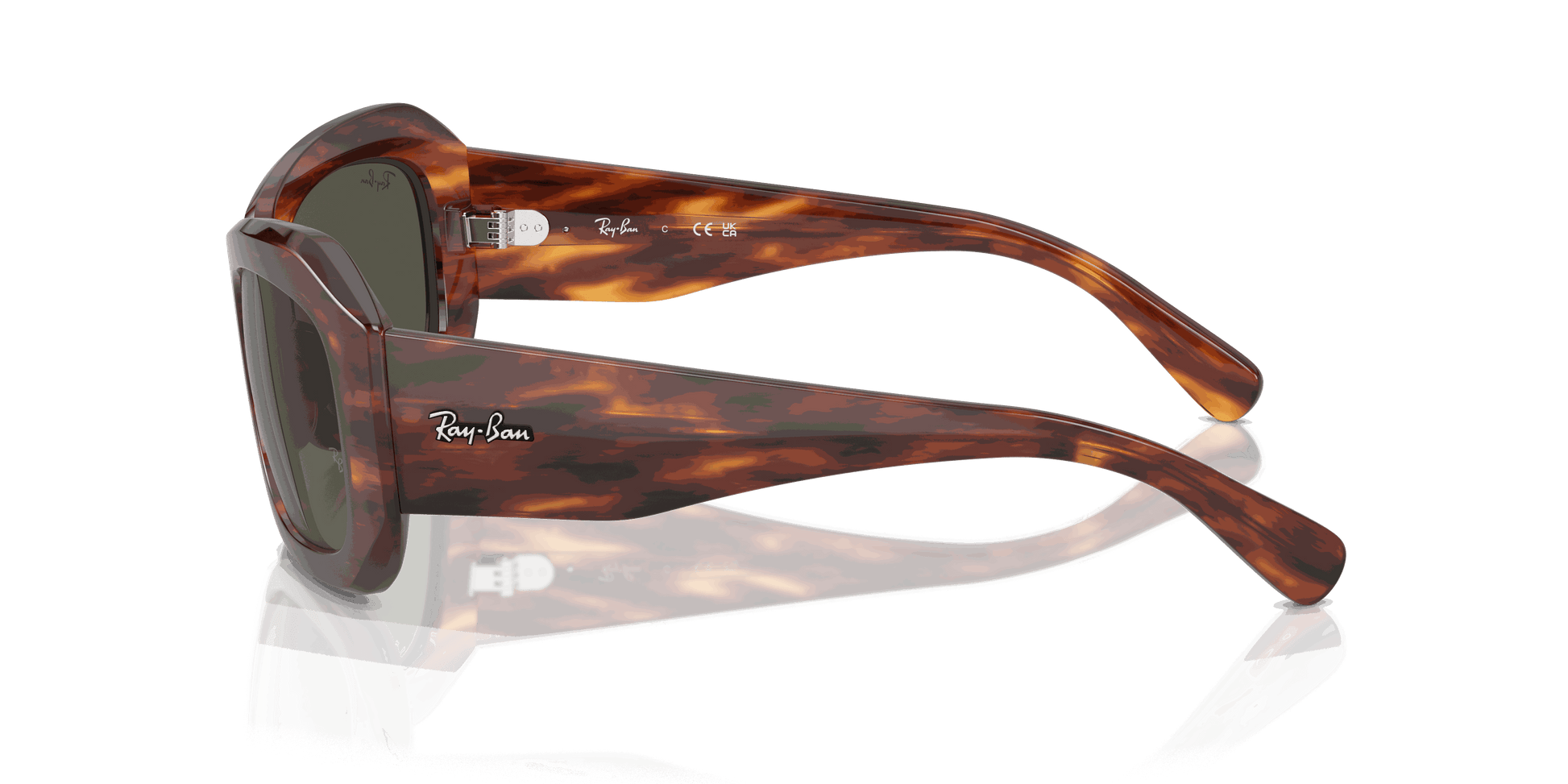 [Green Lenses, Polished Striped Havana Frame]