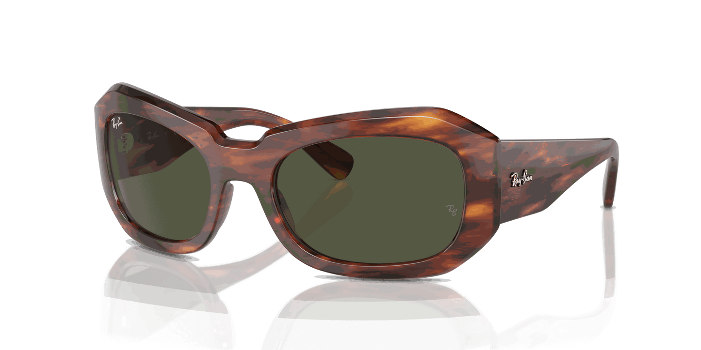 [Green Lenses, Polished Striped Havana Frame]