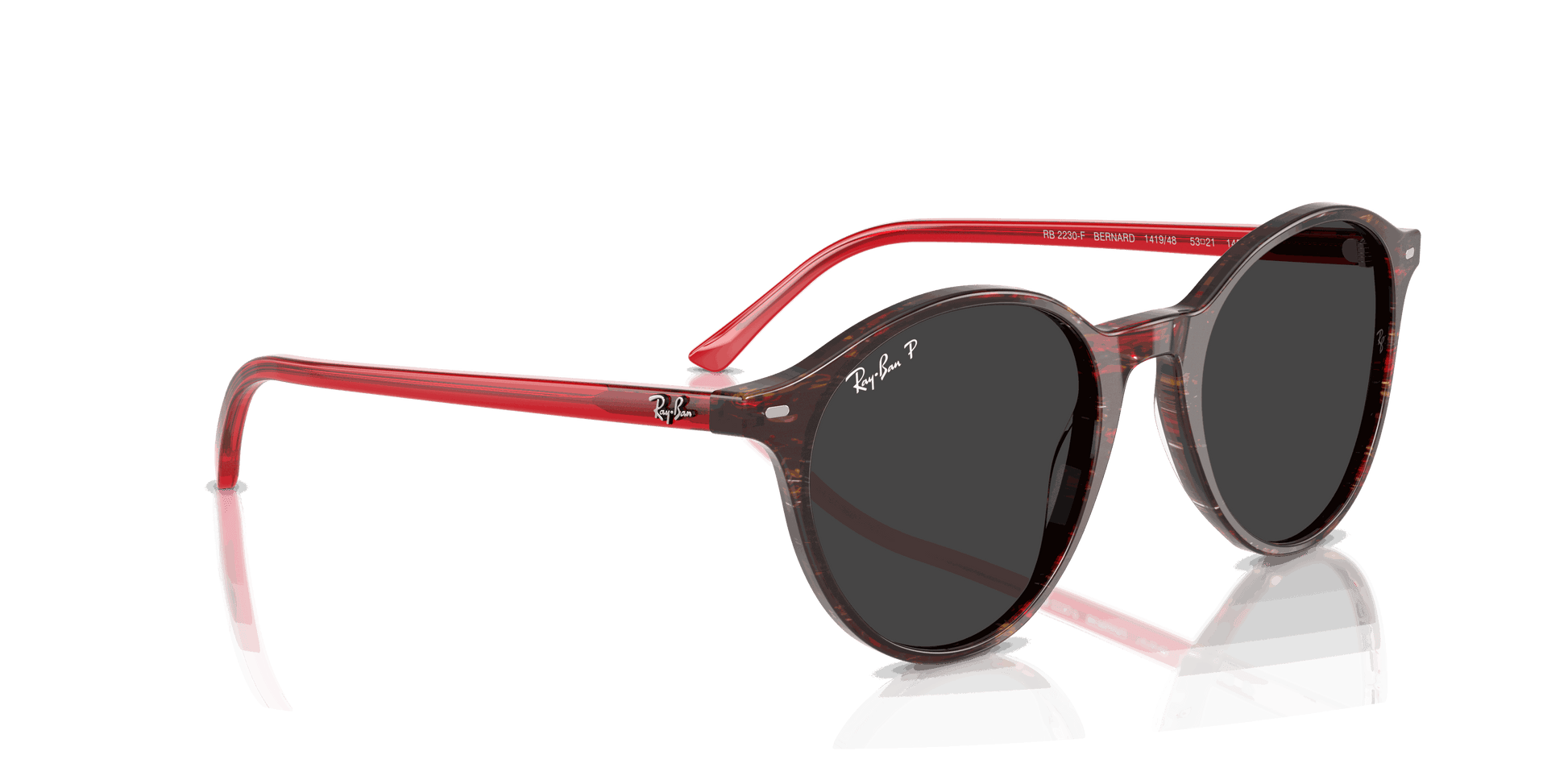 [Polar Black Lenses, Polished Transparent Shade Fantasy Red Frame]