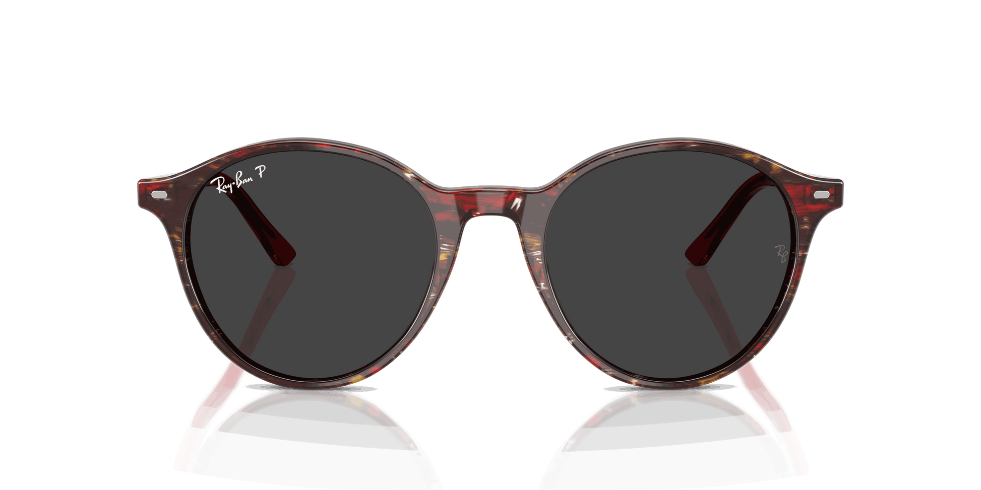 [Polar Black Lenses, Polished Transparent Shade Fantasy Red Frame]