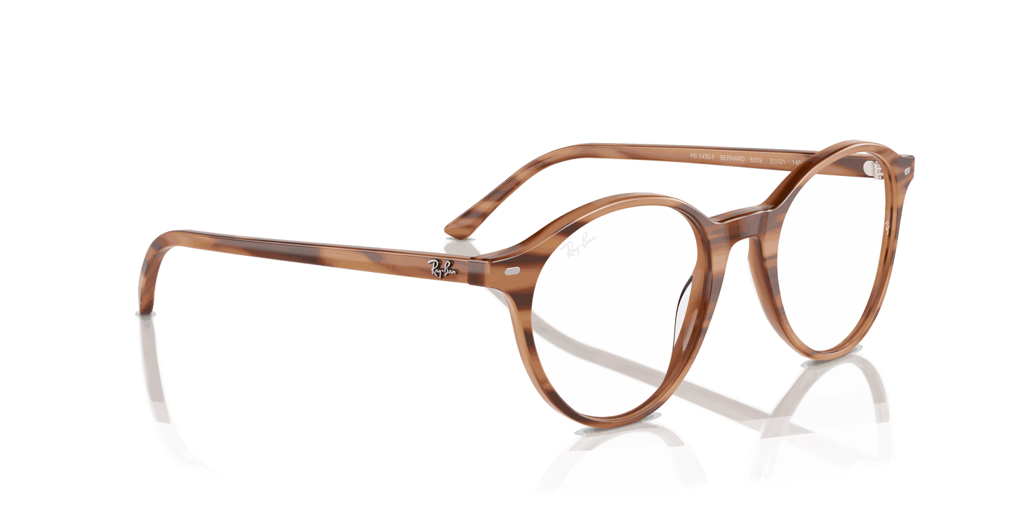 [Clear Lenses, Polished Striped Brown Frame]