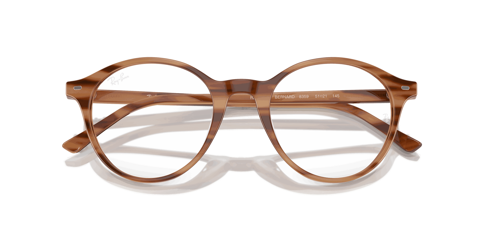 [Clear Lenses, Polished Striped Brown Frame]