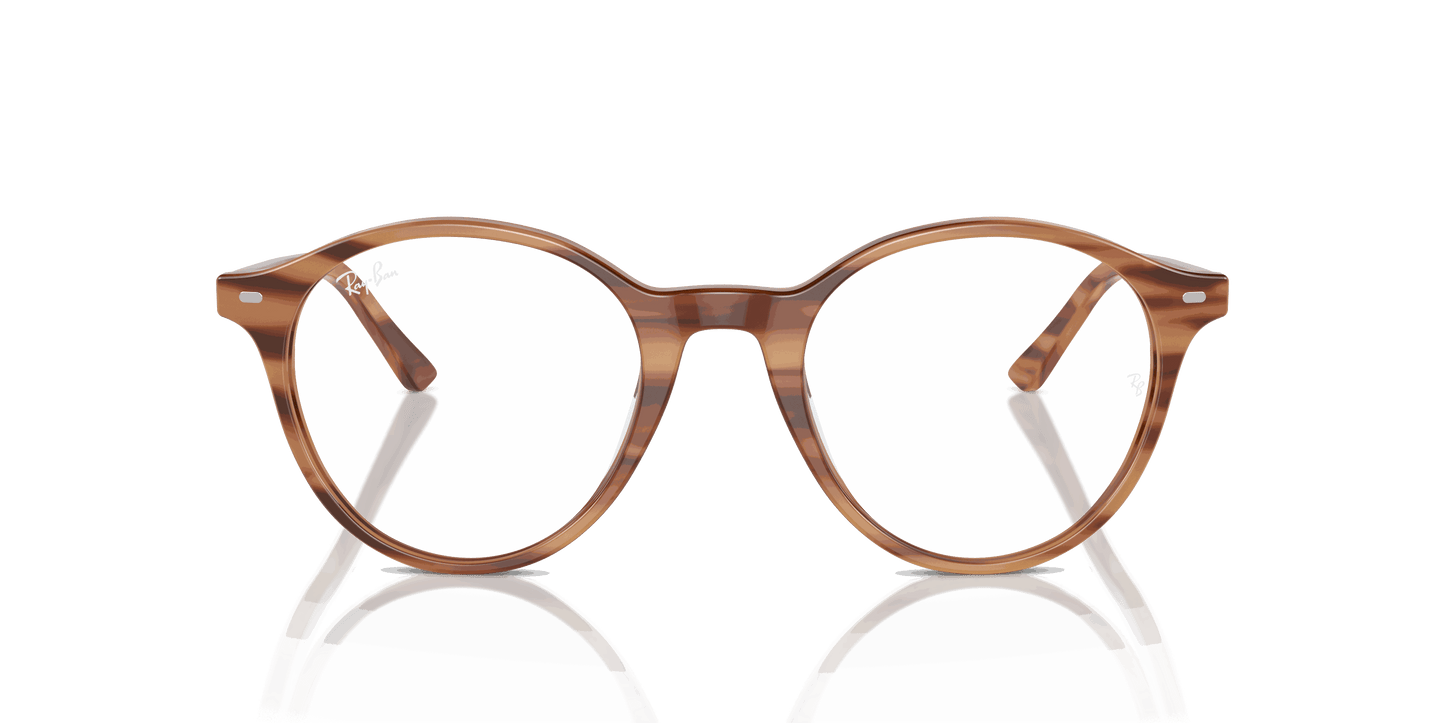 [Clear Lenses, Polished Striped Brown Frame]