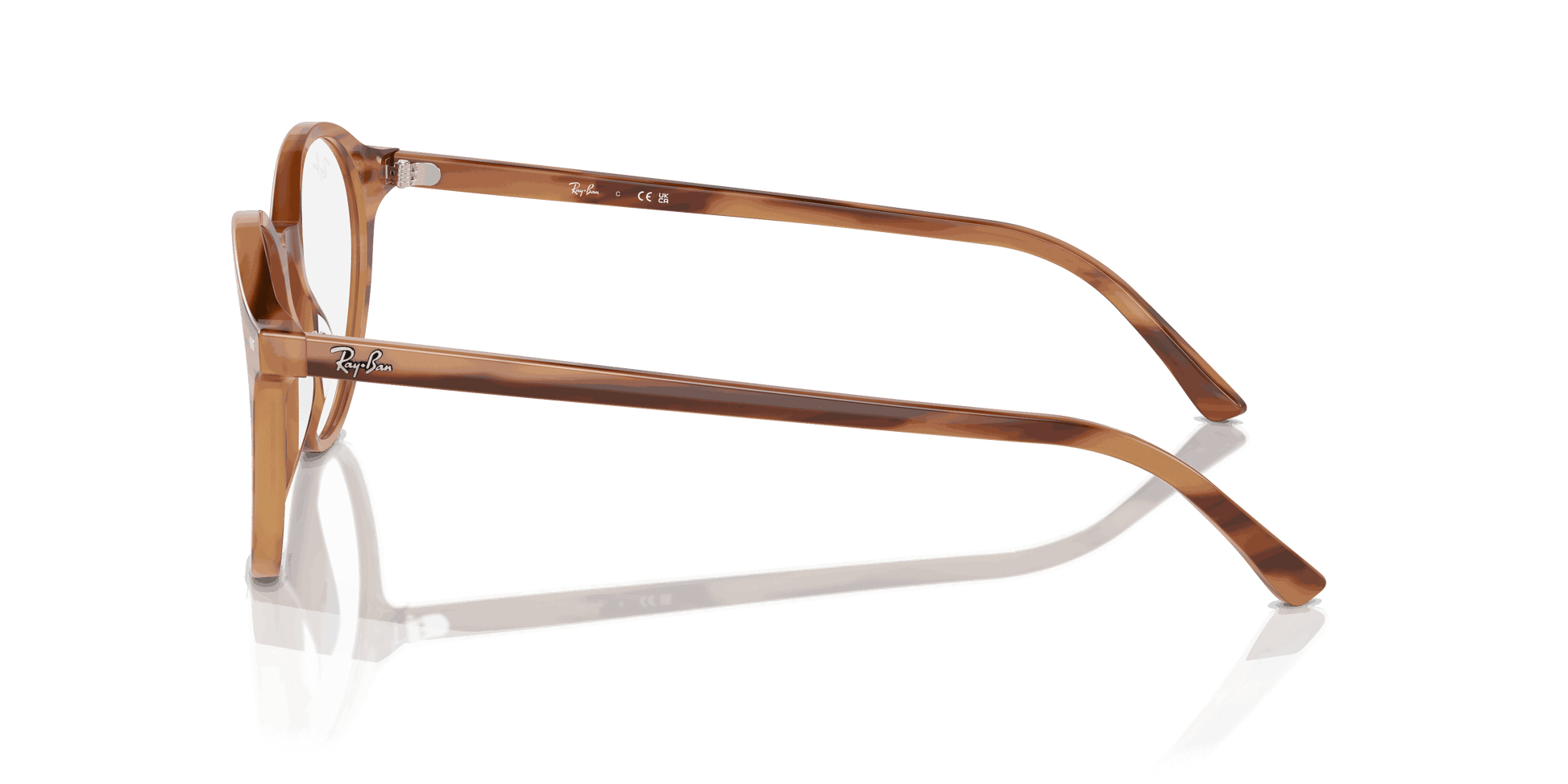 [Clear Lenses, Polished Striped Brown Frame]