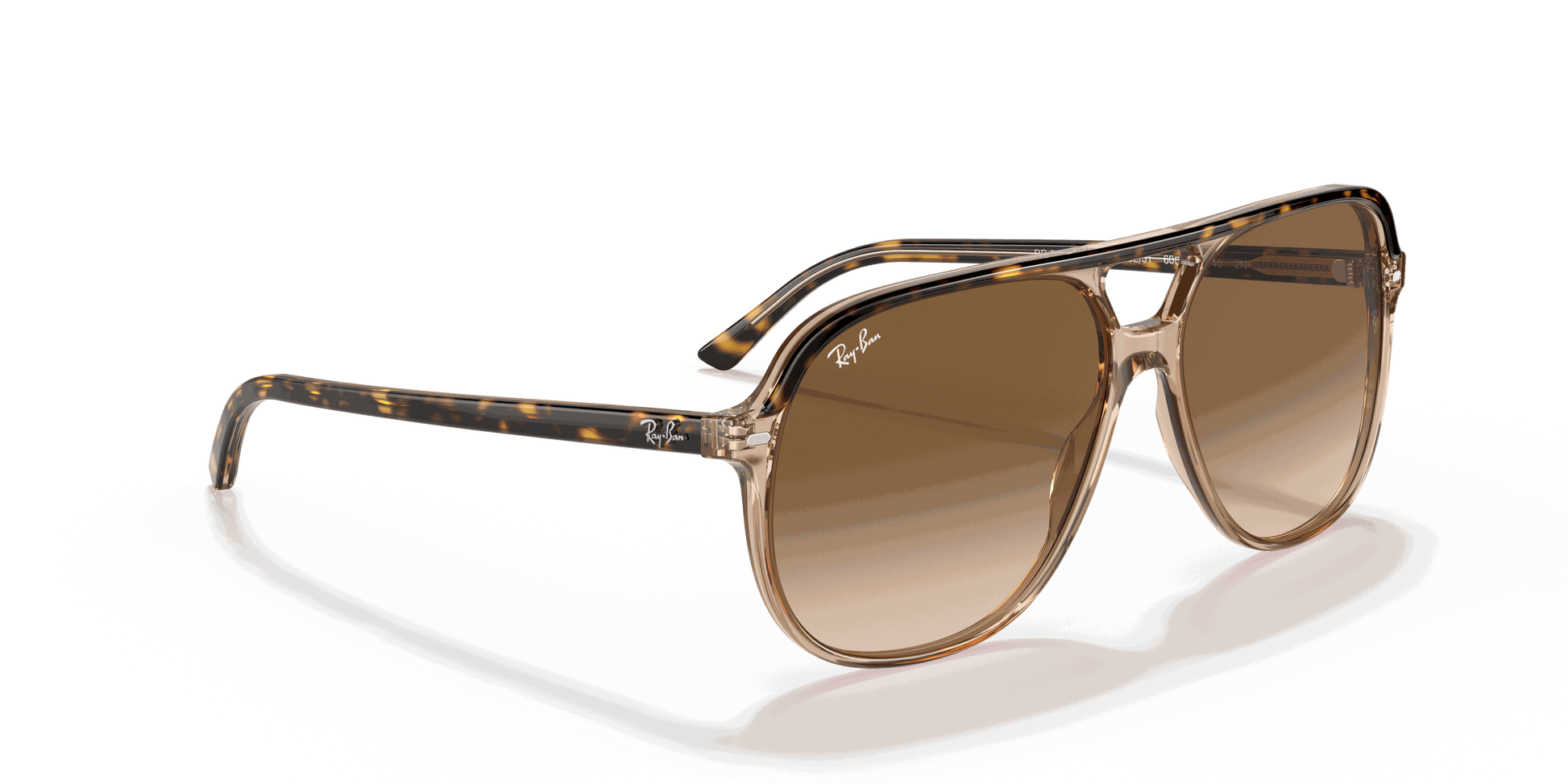 [Light Brown Gradient Lenses, Polished Havana On Transparent Brown Frame]