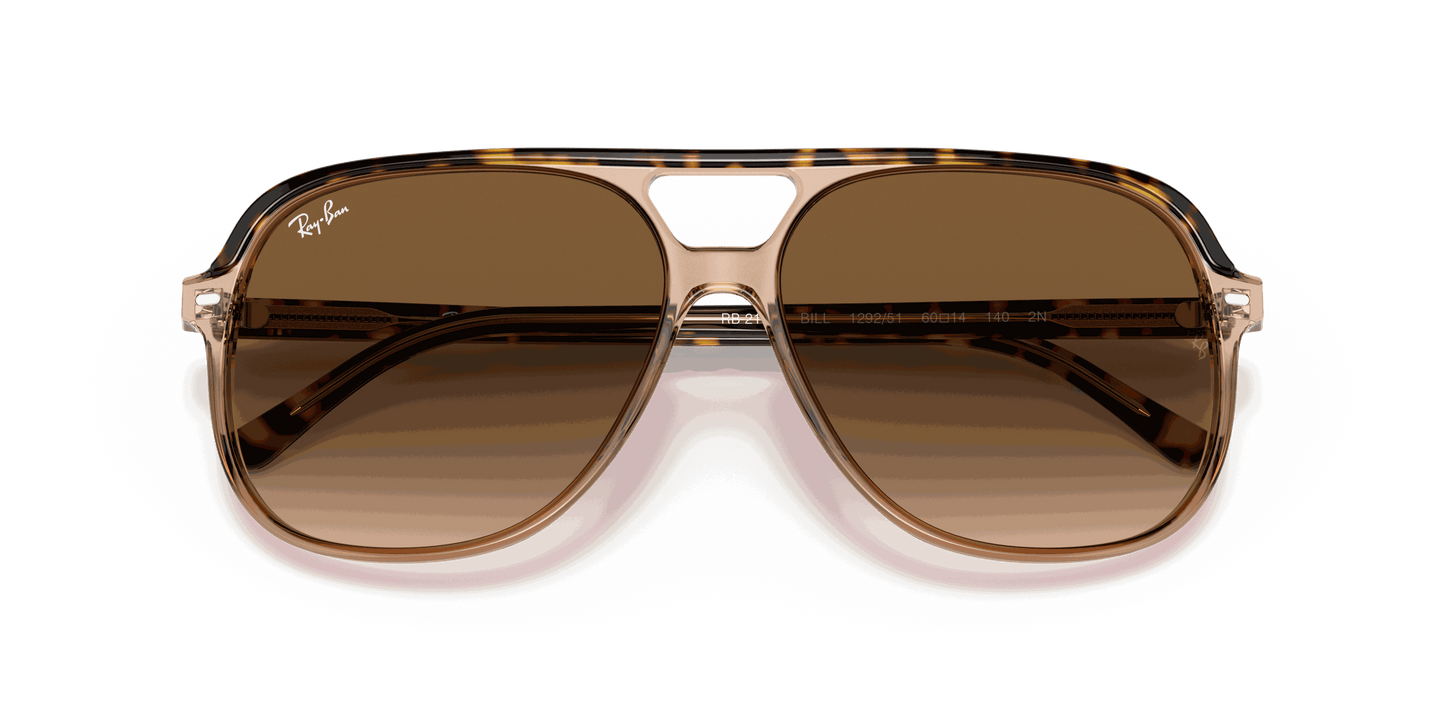 [Light Brown Gradient Lenses, Polished Havana On Transparent Brown Frame]