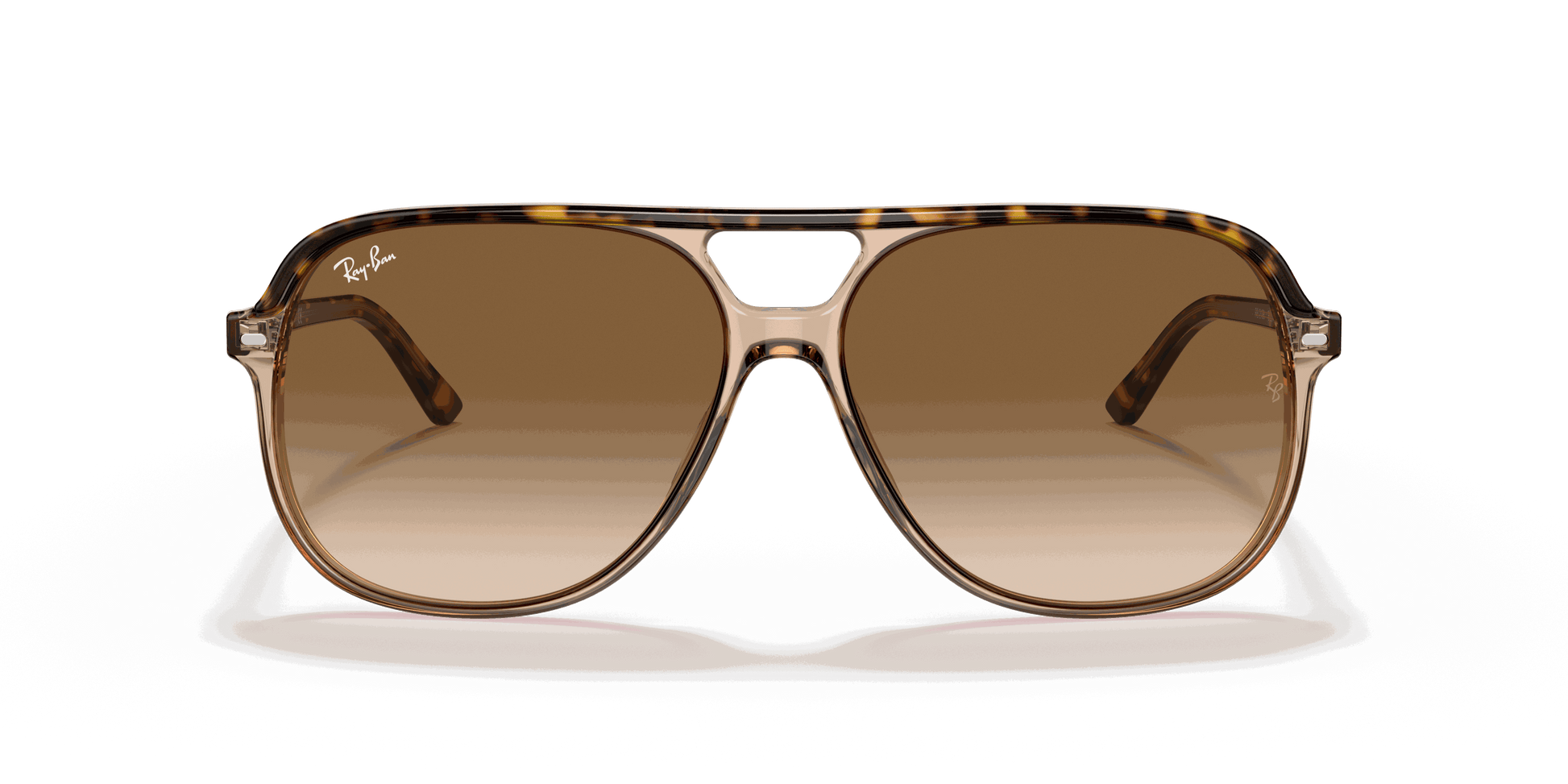 [Light Brown Gradient Lenses, Polished Havana On Transparent Brown Frame]