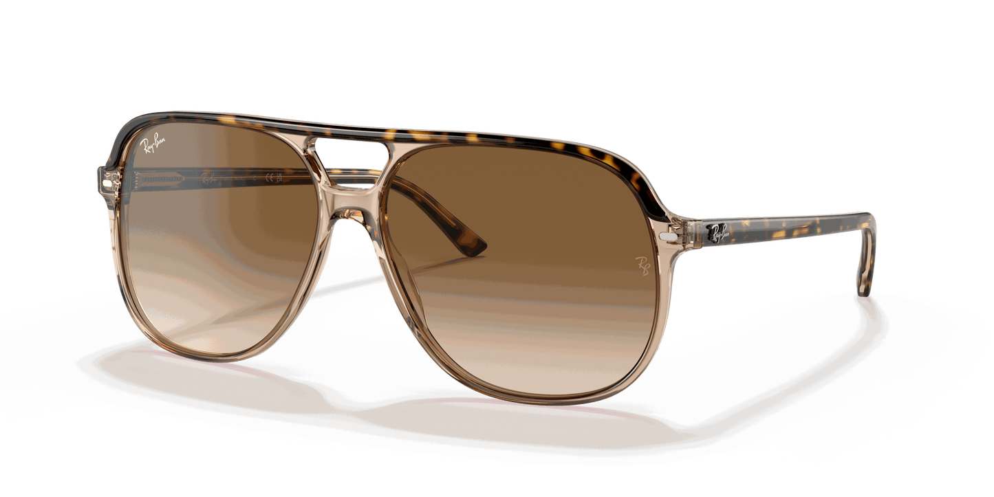 [Light Brown Gradient Lenses, Polished Havana On Transparent Brown Frame]