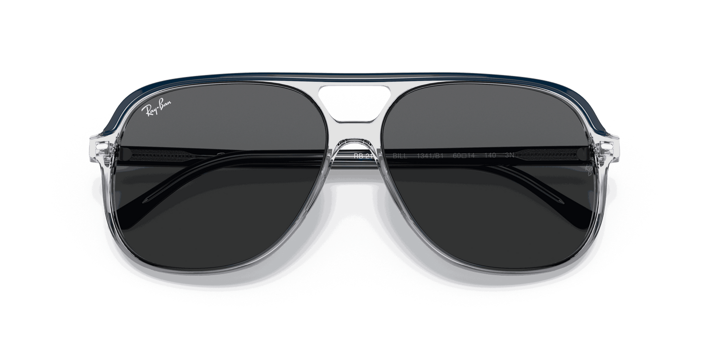 [Dark Grey Lenses, Polished Blue On Transparent Frame]