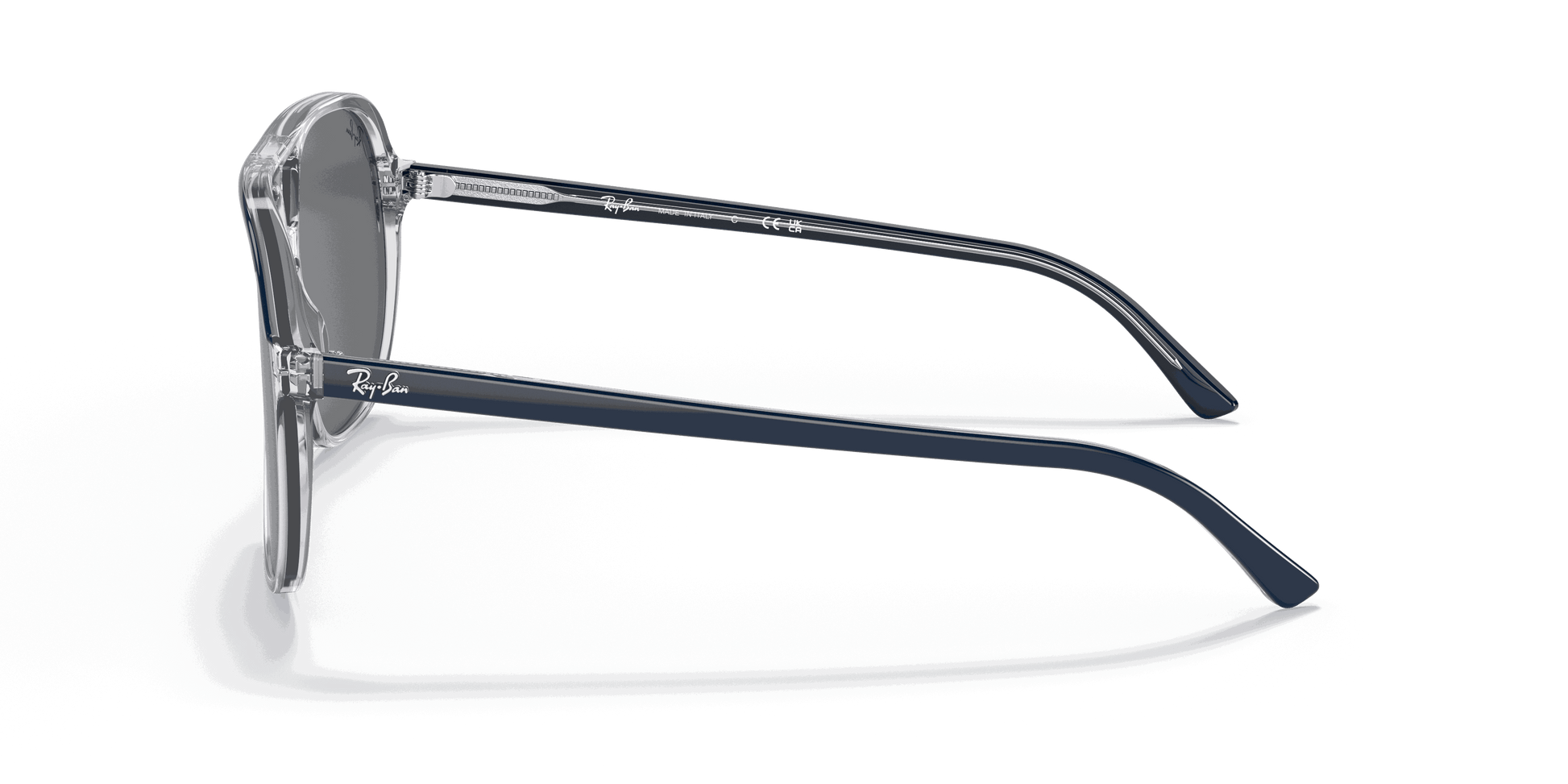 [Dark Grey Lenses, Polished Blue On Transparent Frame]