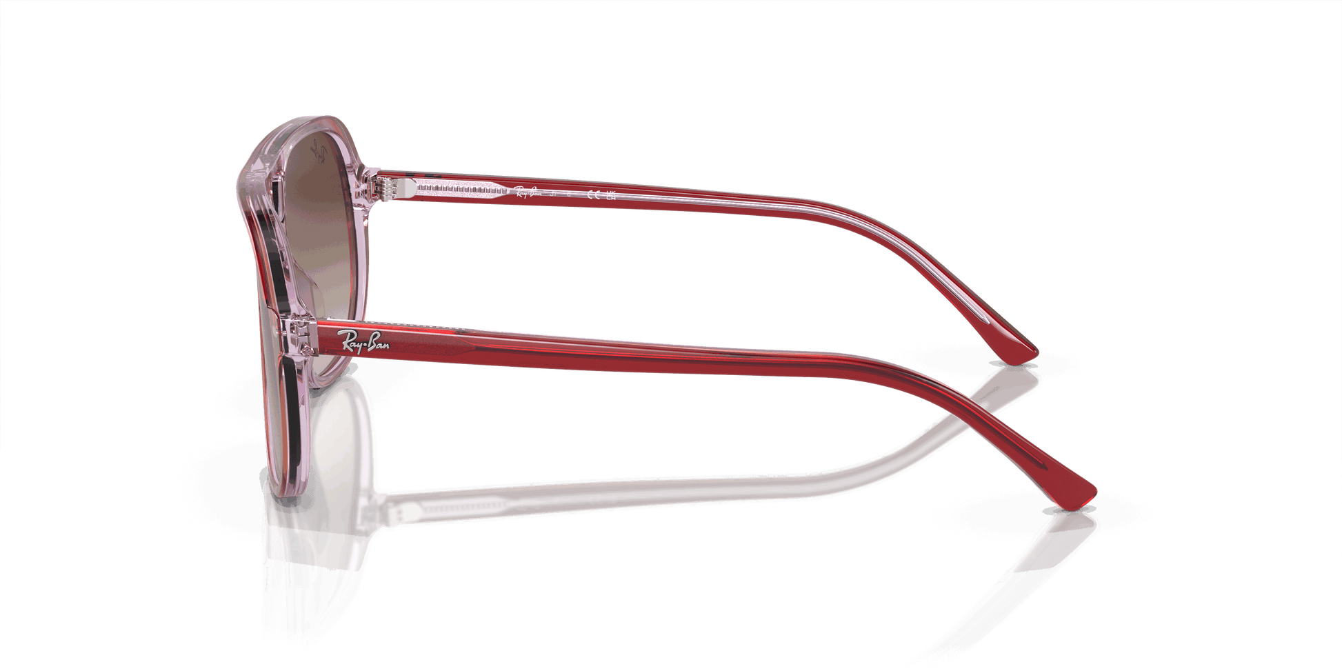 [Brown Lenses, Polished Top Red & Orange & Light Purple Frame]
