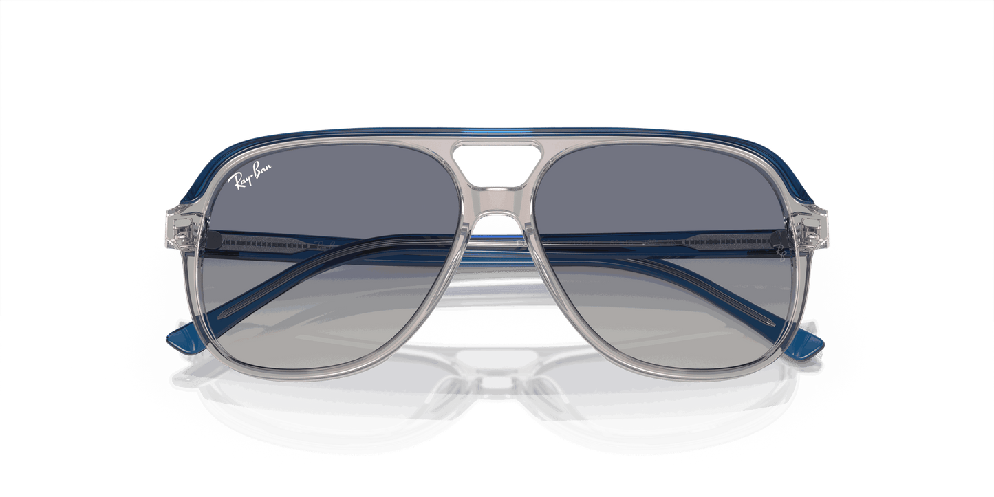 [Grey/Blue Lenses, Polished Top Dark Blue & Brown & Light Grey Frame]