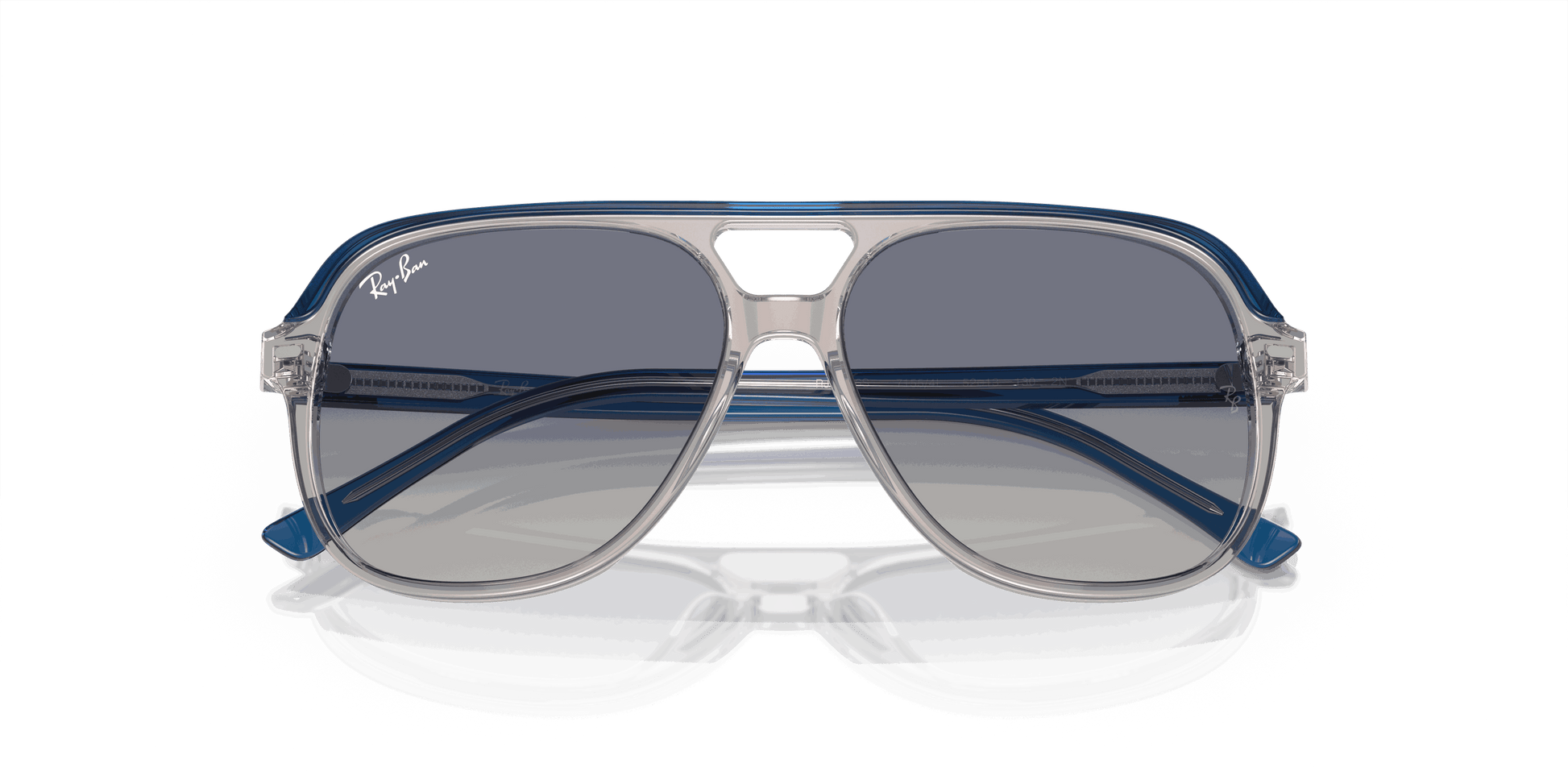 [Grey/Blue Lenses, Polished Top Dark Blue & Brown & Light Grey Frame]