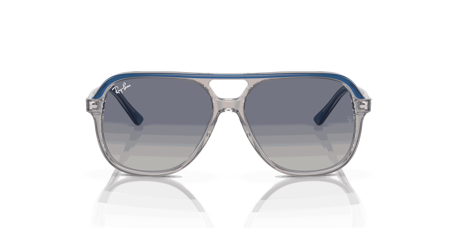 [Grey/Blue Lenses, Polished Top Dark Blue & Brown & Light Grey Frame]