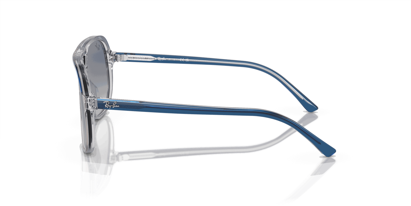 [Grey/Blue Lenses, Polished Top Dark Blue & Brown & Light Grey Frame]