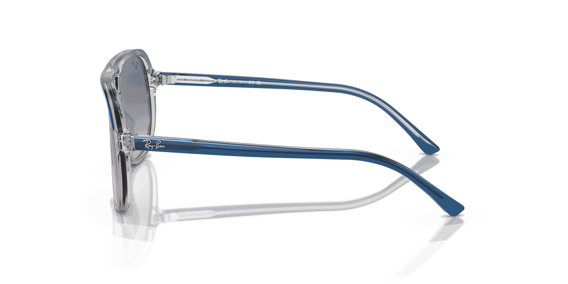 [Grey/Blue Lenses, Polished Top Dark Blue & Brown & Light Grey Frame]