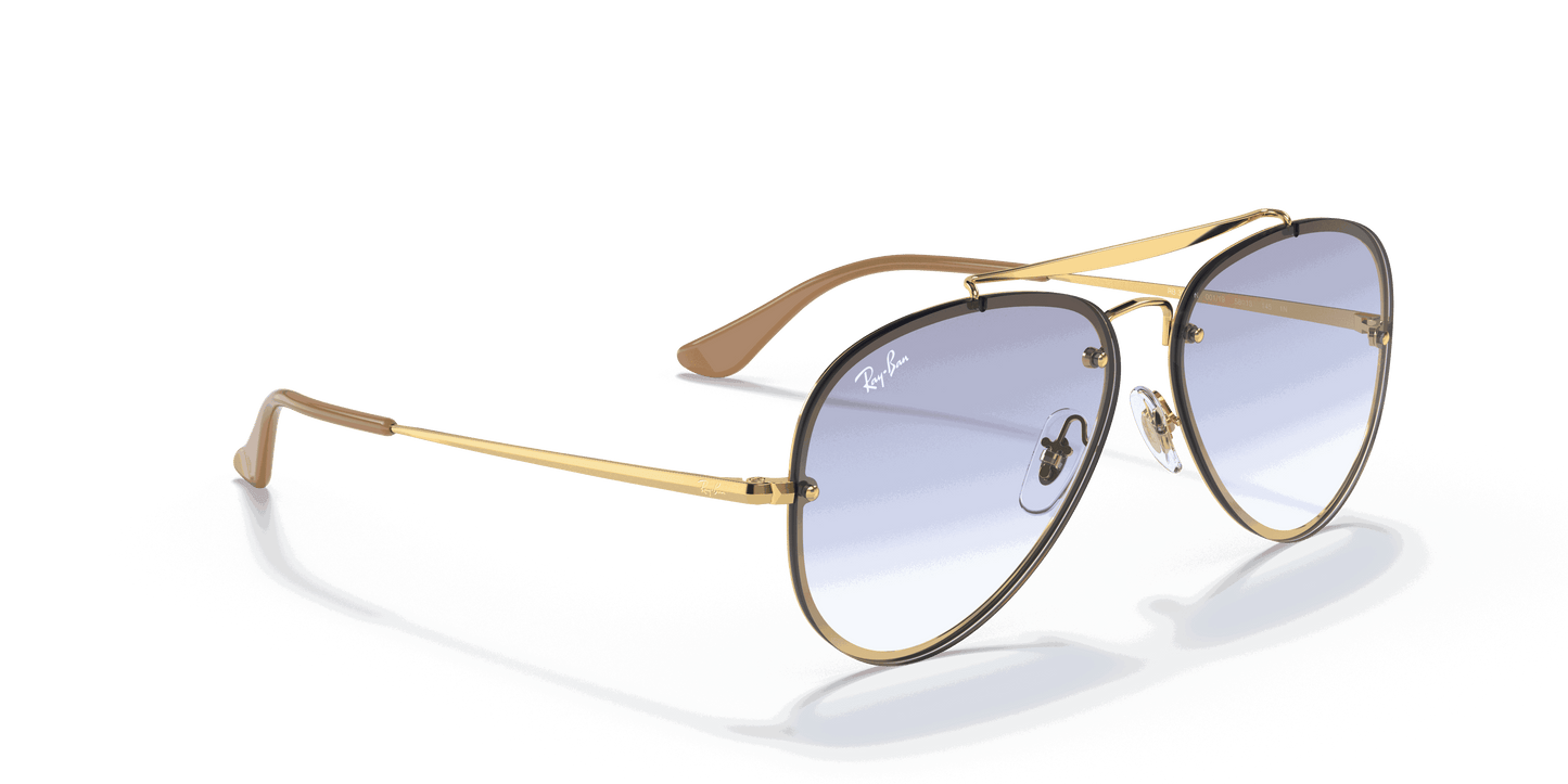[Clear Gradient Light Blue Lenses, Polished Arista Gold Frame]