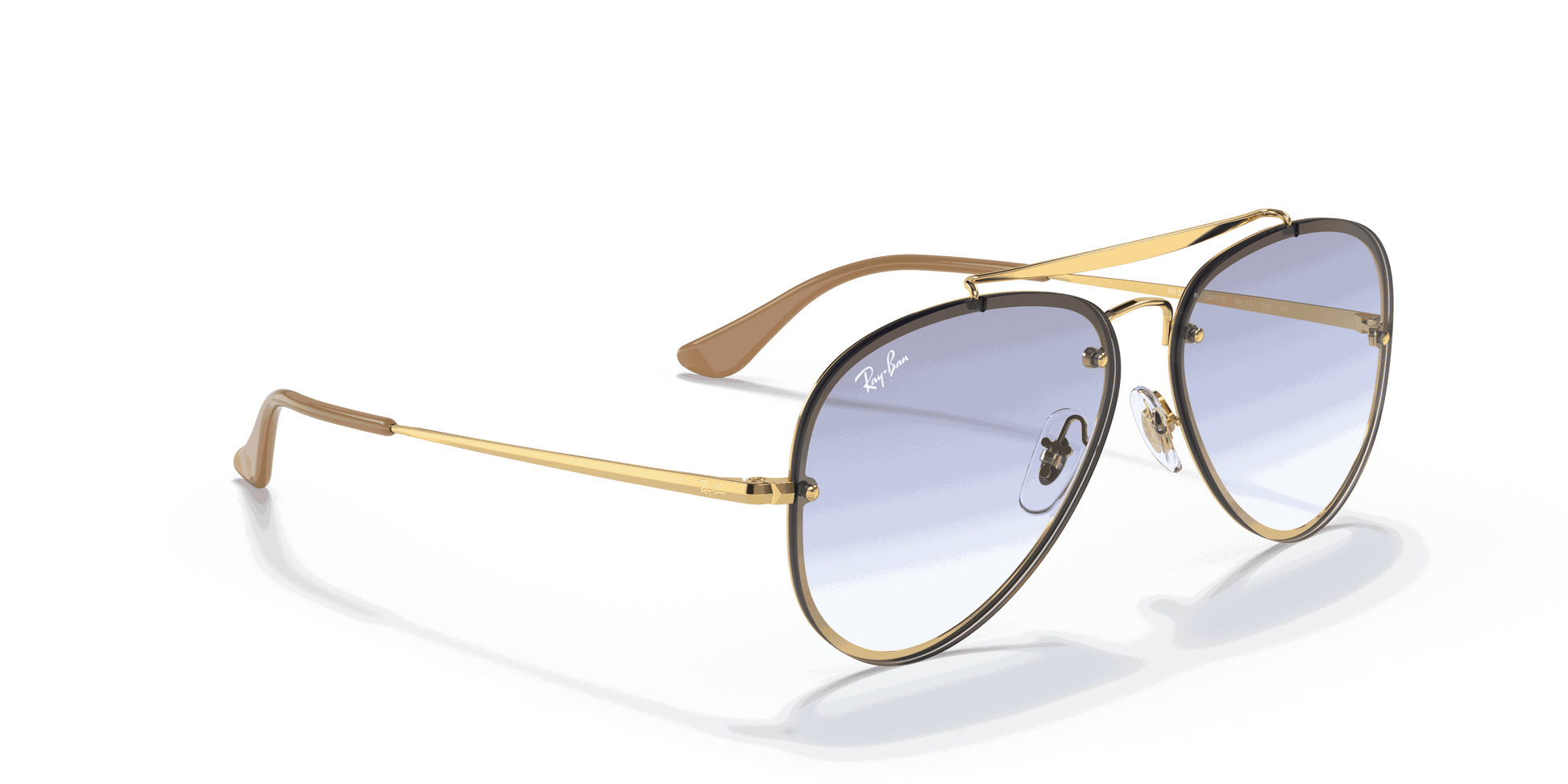 [Clear Gradient Light Blue Lenses, Polished Arista Gold Frame]