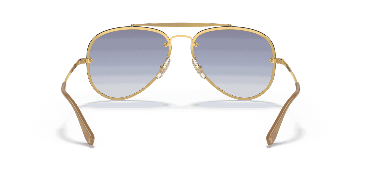 [Clear Gradient Light Blue Lenses, Polished Arista Gold Frame]