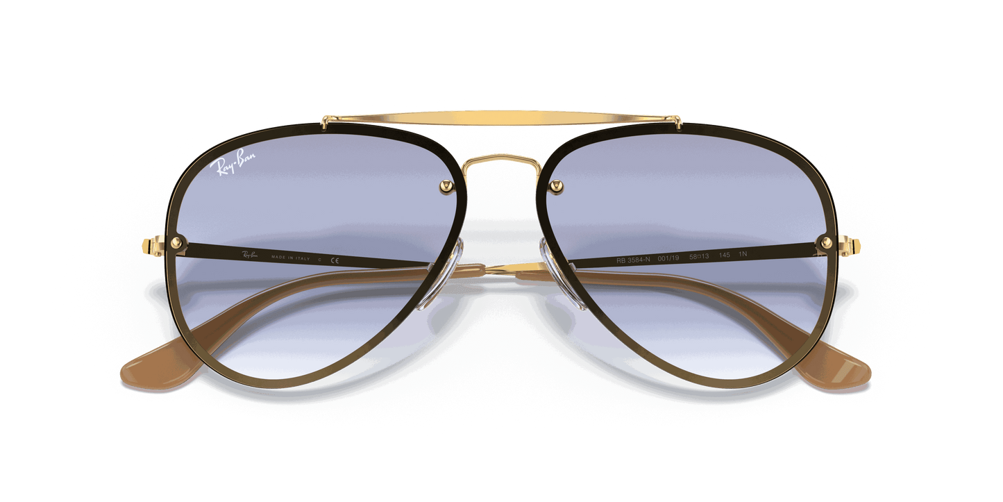 [Clear Gradient Light Blue Lenses, Polished Arista Gold Frame]