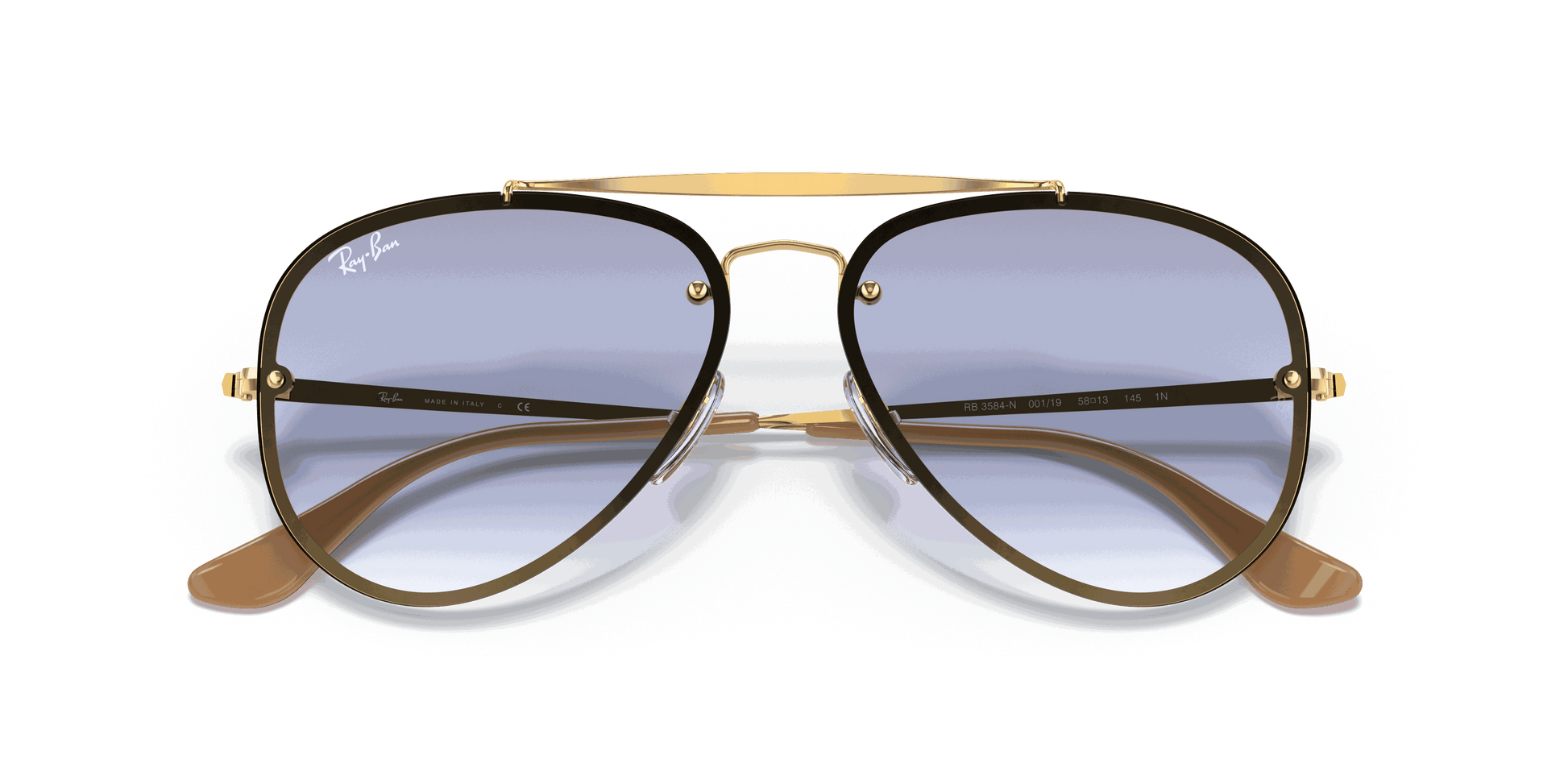 [Clear Gradient Light Blue Lenses, Polished Arista Gold Frame]