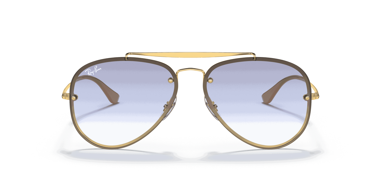 [Clear Gradient Light Blue Lenses, Polished Arista Gold Frame]