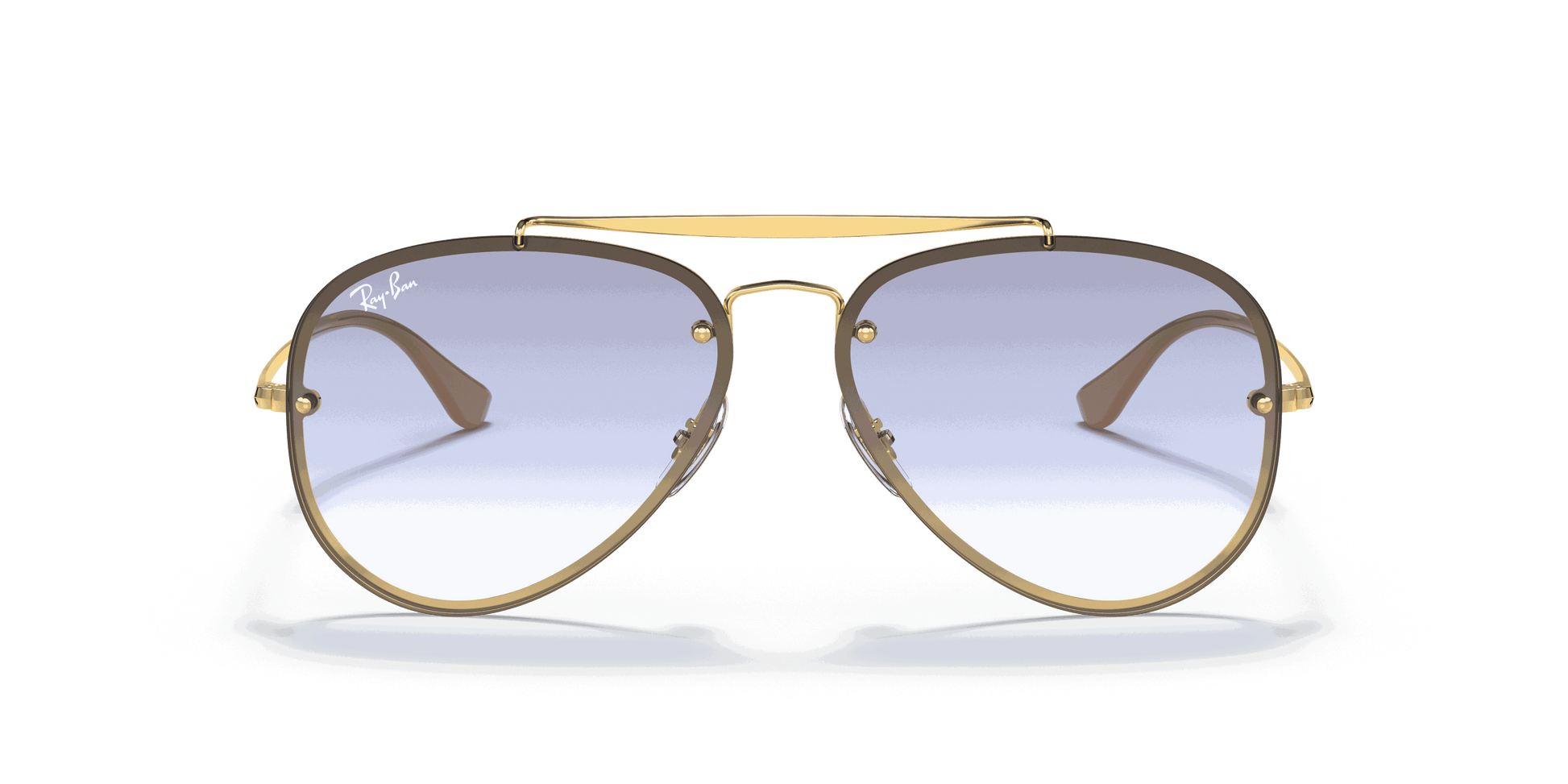 [Clear Gradient Light Blue Lenses, Polished Arista Gold Frame]
