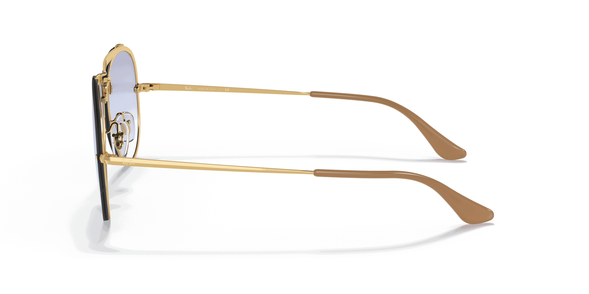 [Clear Gradient Light Blue Lenses, Polished Arista Gold Frame]