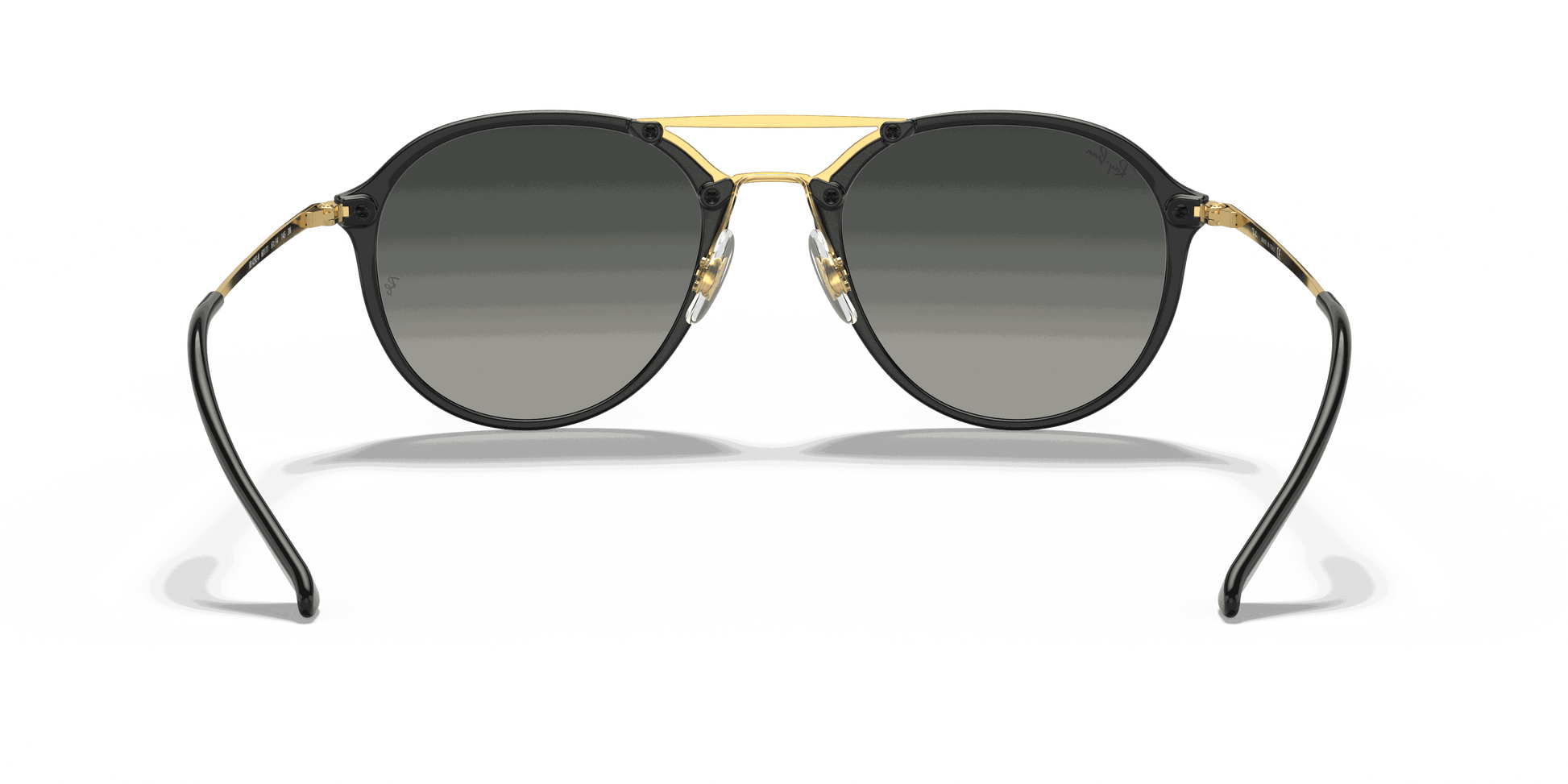 [Grey Gradient Lenses, Polished Black Frame]