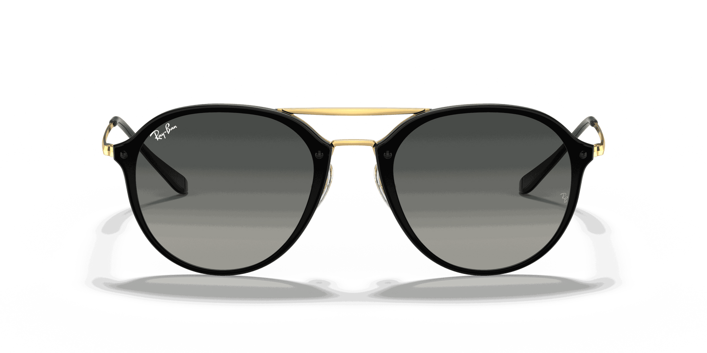 [Grey Gradient Lenses, Polished Black Frame]