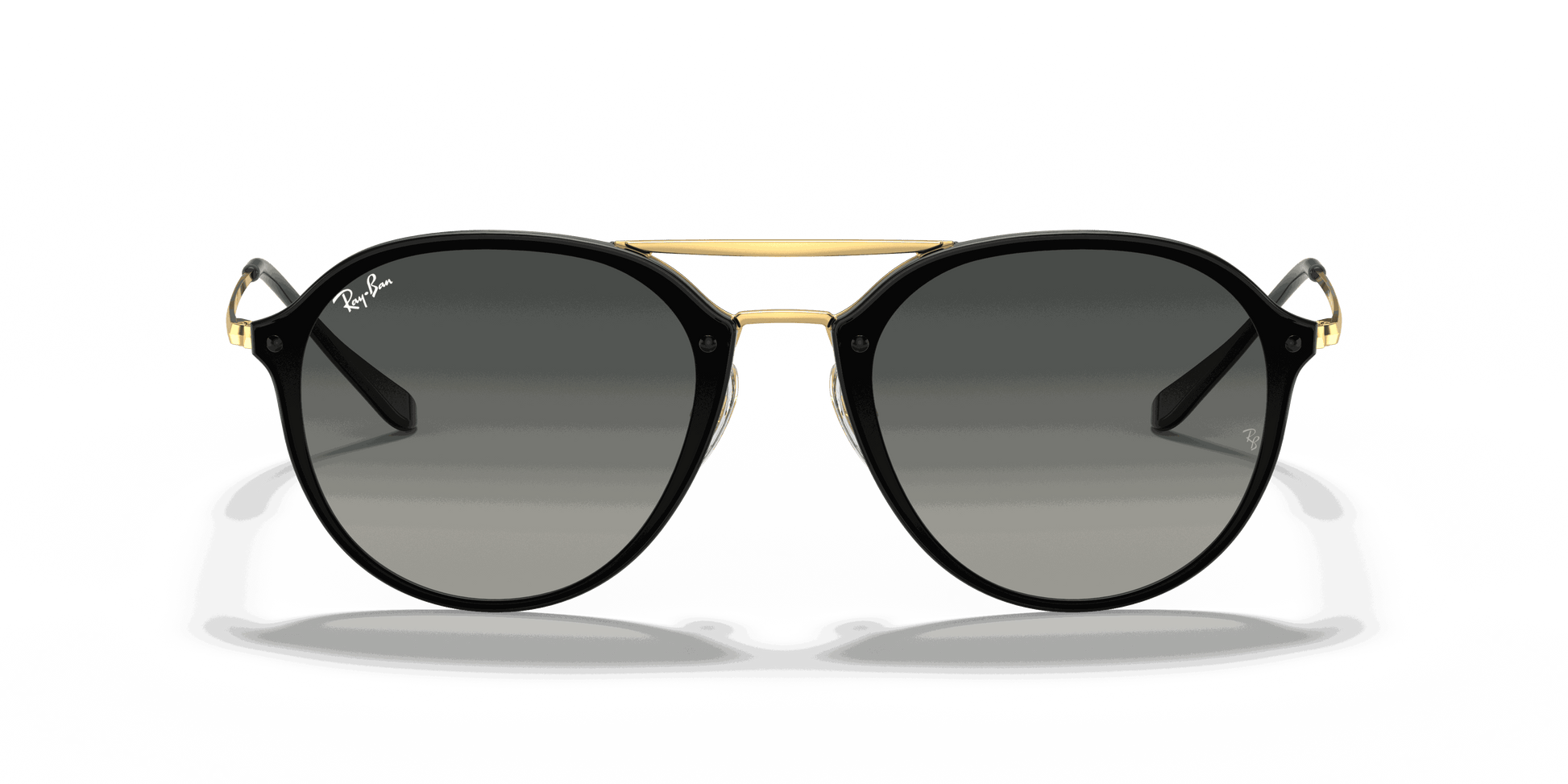 [Grey Gradient Lenses, Polished Black Frame]