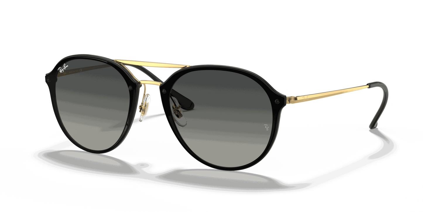 [Grey Gradient Lenses, Polished Black Frame]