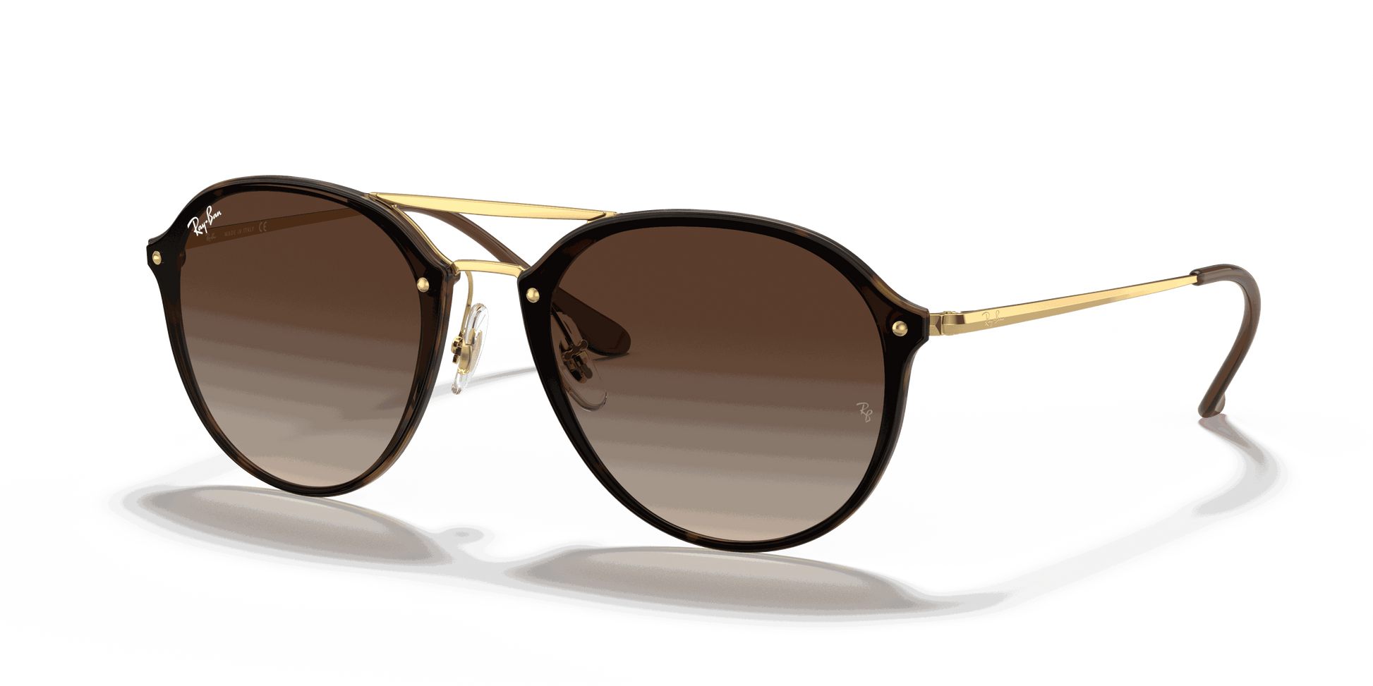 [Brown Gradient Lenses, Polished Light Havana Frame]