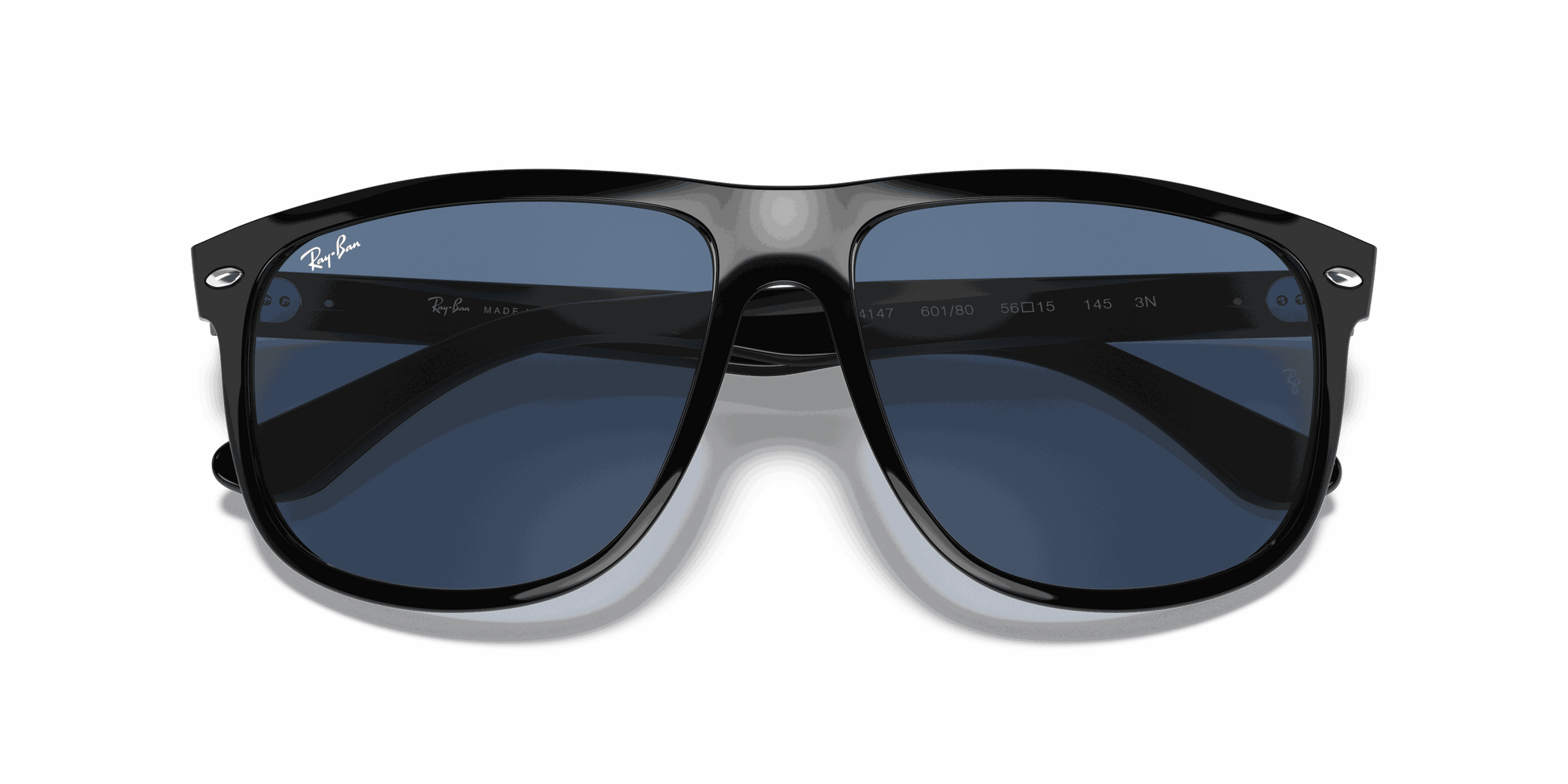 [Dark Blue Lenses, Polished Black Frame]