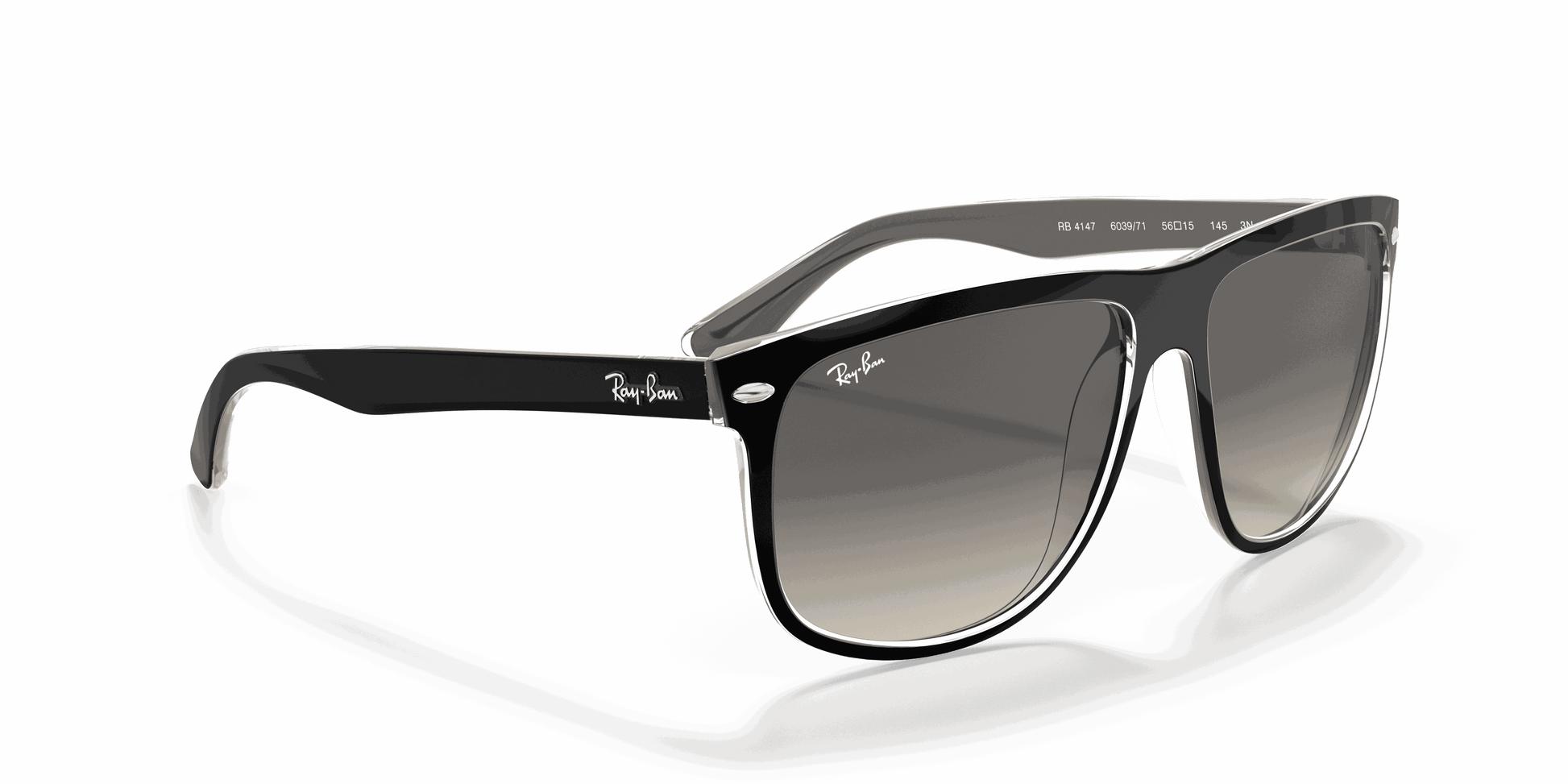 [Grey Gradient Lenses, Polished Black On Transparent Frame]